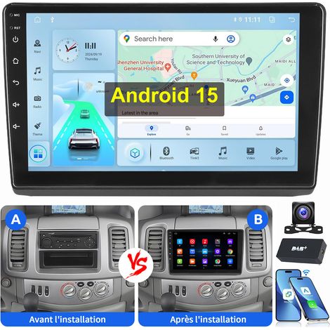 10,1" Pour Opel Vivaro A Renault Trafic II GPS CarPlay Android 15 Autoradio RDS 2+64G DAB CAM