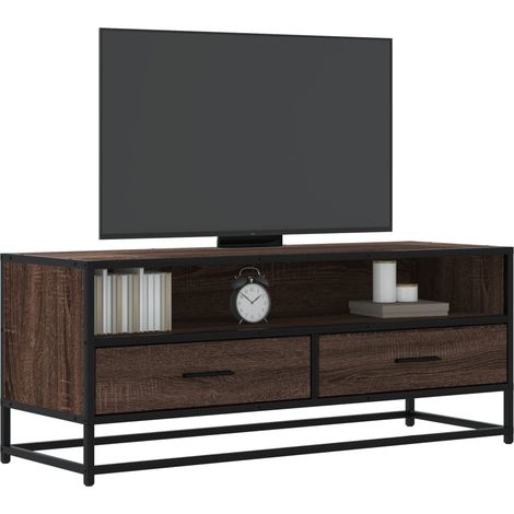 TV-Schrank Eichen-Optik 100x34,5x40 cm Holzwerkstoff und Metall
