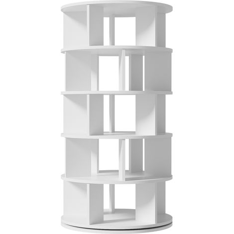 Étagère à chaussures pivotante blanche 5 niveaux hauteur 115 cm largeur 60 cm (1/5)