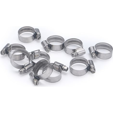 Collier de serrage inox largeur 12 mm AROZ Ø16 à 25mm x10 colliers