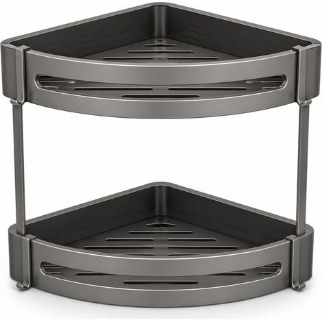 Doppelte Wand-Eckablage aus Aluminium für die Dusche 45 mm (1/5)