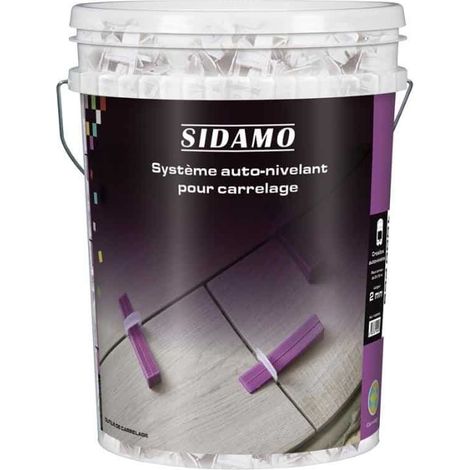 Sidamo – Seau 1000 croisillons auto-nivelants 1, 2 ou 3 mm – Pour carrelage grand format – Joints réguliers et niveau parfait
