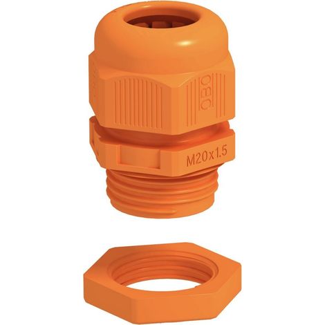 OBO Bettermann Kabelverschraubung mit Gegenmutter M20 Polyamid pastellorange RAL 2003, 10 Stück, 7205660 (1/4)