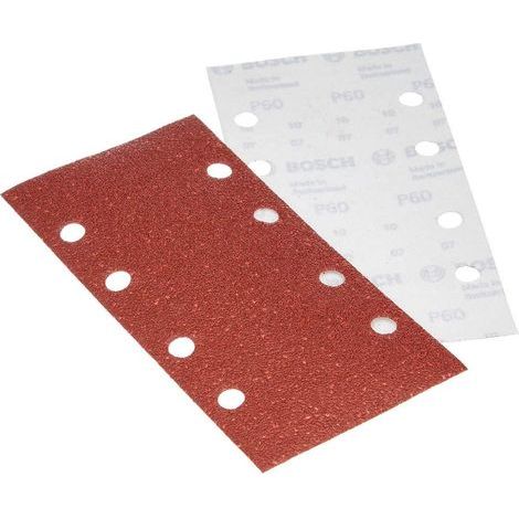 Accessories 2609256A81 Feuilles abrasives pour Ponceuses vibrantes 93 x 185 Nombre de trous 8 Grain 60 Lot de 10 feuilles (1/5)