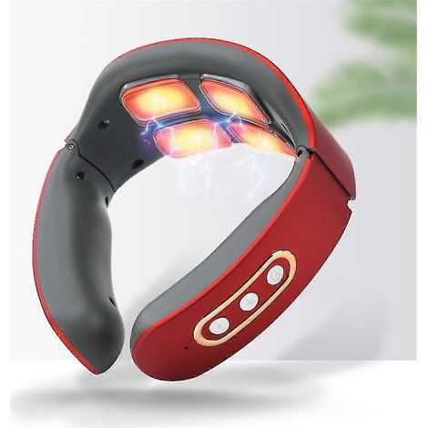 Massaggiatore elettrico EMS AquaForge per collo e schiena, 6 modalità, massaggio per testa, collo e schiena, massaggiatore wireless intelligente per spalle, impacco caldo per alleviare il dolore (1/3)
