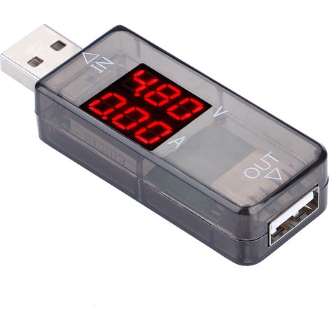 USB-Farb-LCD-Voltmeter, Amperemeter, Strommesser, Multimeter, Ladegerät, USB-Tester (Schwarz) (1/5)