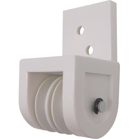 Poulie avant pour pergola, pour retour avec double corde de 8 mm, couleur blanche, 43 x 42 x 78 mm (1/4)