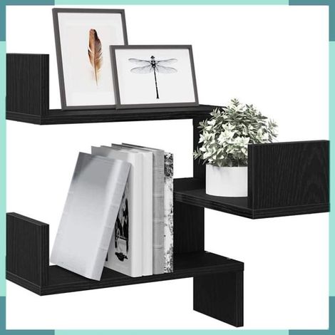 862652 étagère Murale Chêne noir 40 x 40 x 49,5 cm Bois d'ingénierie (1/5)