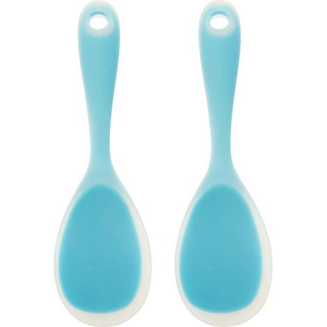 Set mit 2 robusten Silikon-Reislöffeln/Reisspateln für den Hausgebrauch – 22,50 x 7,00 x 3,00 cm – Blau (1/3)