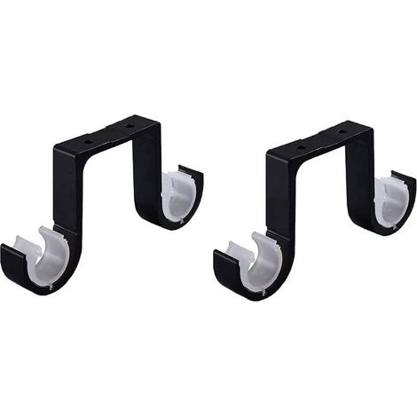 Support de tringle à rideau 2 pièces support mural double tringle à rideau plafond alliage d'aluminium antirouille adapté au diamètre de la tige 28-33mm (1/3)
