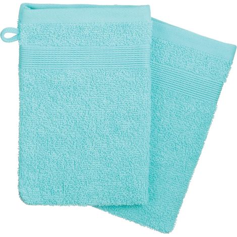 Lot de 2 Gants de Toilette "Confort" 15x21cm Aqua (1/4)