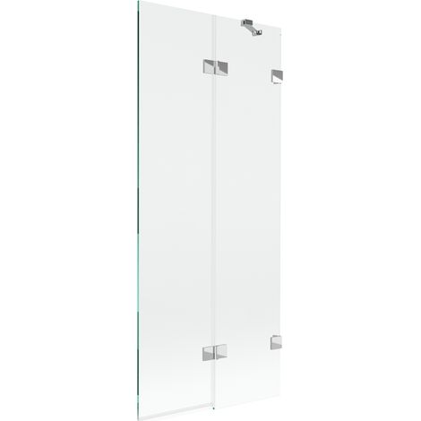 Mexen Lunar Badewannenwand 2-flügelig rechts 80 x 150 cm, transparent, Chrom - 897-080-100-01-00-P (1/5)