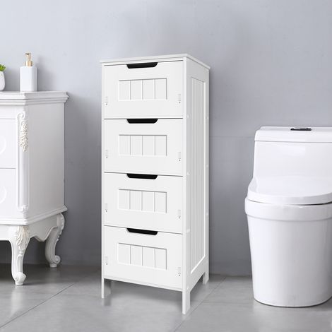 Bathroom Cabinet Freestanding Floor Storage Cabinet Waterproof Shelves Racking (1/5)