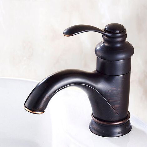 Robinet de salle de bain ancien de style vintage, lavabo de style européen, robinet d'évier avec eau chaude et froide, couleur bronze, bouilloire rétro, robinet de lavabo/bar de douche (1/4)