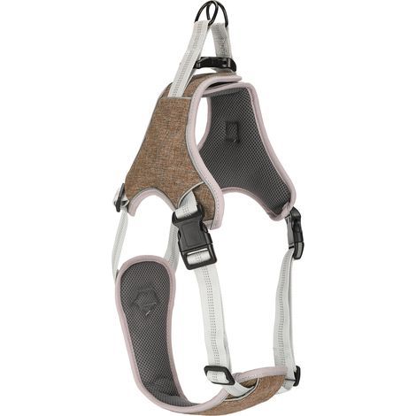 Reflective anti-loss harness for large dogs - Comfortable and adjustable for outdoor activities - Size XL - Brown (1/5)