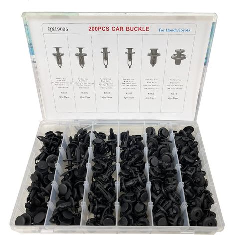 Set Rivetti Plastica a Pressione 200pz Fissaggio Carrozzeria Riparazioni Auto (1/5)
