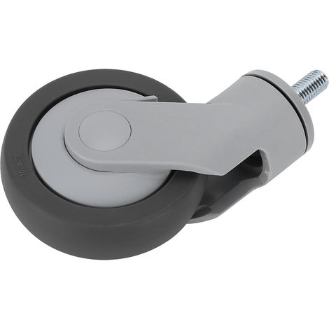 Roulette silencieuse 4 po en TPR avec tige filetée M12 - Accessoires de roulement inférieurs pour meubles et équipements