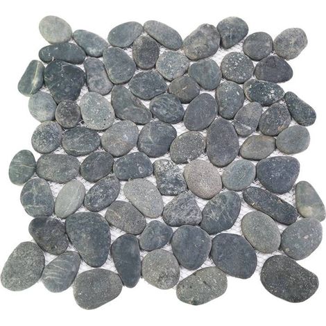 Mosaïque pour sol en galets 30x30cm – Anti-dérapant R10 – Pierre naturelle pour intérieur et extérieur – Vente à l'unité – Barwolf