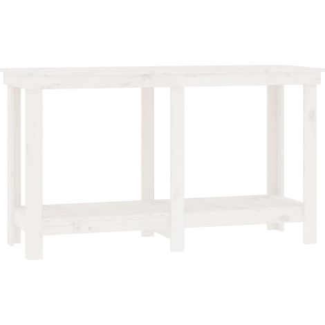 Banc de travail Blanc 140x50x80 cm Bois de pin massif