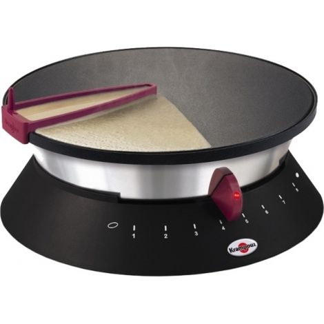 Krampouz – Crêpière professionnelle 33 cm – Thermostat réglable – Revêtement anti-adhésif – Indicateur de chaleur – 1250 W