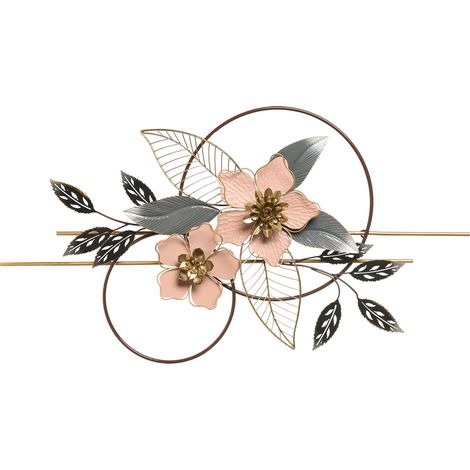 Decoración de pared moderna composición floral hecha a mano hierro multicolor Berkelium (1/5)