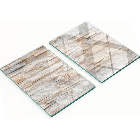 Planches de service en verre pour la cuisine, motif mur de briques, 2 x 40 x 52 cm (1/5)