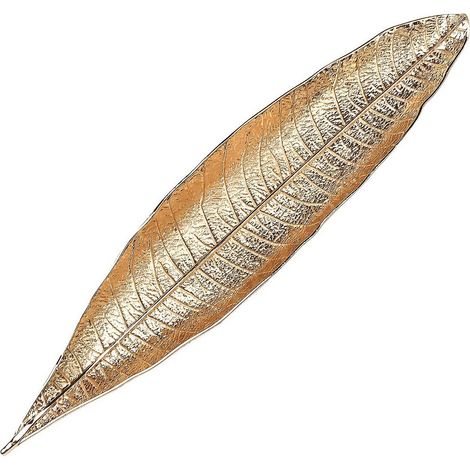 Brûleur d'encens et cendrier en métal doré en forme de feuille - Décoration intérieure et porte-parfum (1/5)