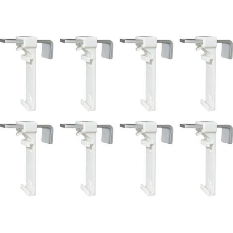 Lot de 8 supports de serrage pour store enrouleur double, store double sans perçage, à fixer et à coller, comme accessoire de rechange pour la fixation sur une fenêtre en PVC fixe (1/5)