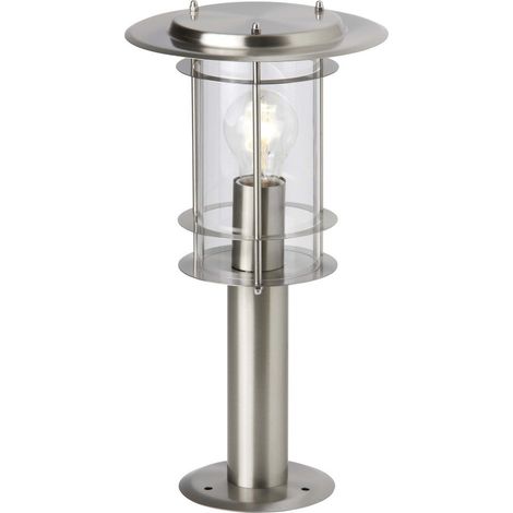 BRILLIANT lampe York lampadaire extérieur 40cm acier inoxydable 1x A60, E27, 40W, adapté aux lampes normales (non inclus) Échelle A ++ à E Classe de protection IP: 44 - étanche aux éclabous (1/3)