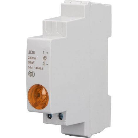 Voyant LED sur Rail DIN, éclairage sur Rail DIN Modulaire 20 MA AC DC 230 V pour Boîte de Distribution (YELLOW) (1/5)