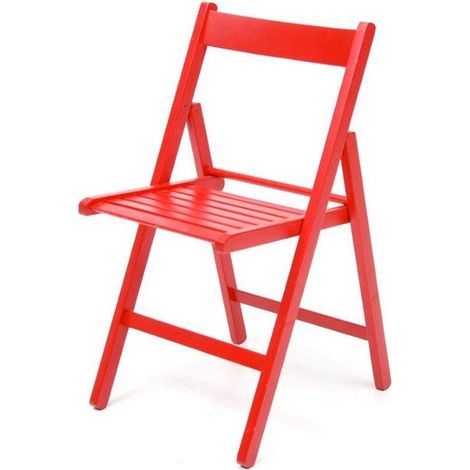 Sedia pieghevole in legno di faggio rosso