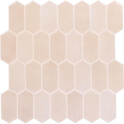 Lot de 4 Crédences Adhésives "Hexagone" 30cm Beige (1/4)