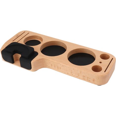 Kaffeestampfer aus Buchenholz, Filterhalter mit komfortablem Griff und rutschfesten Füßen für 58 mm/2,3 Zoll Kaffeefilter (1/5)