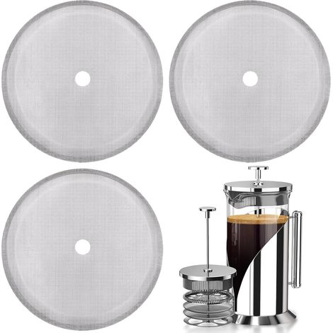 3 Filtres Rechange Maille Acier - Diamètre 7cm - Filtration Fine 100 Points - Pour Cafetière Piston 350ml - Inox Durable (1/5)