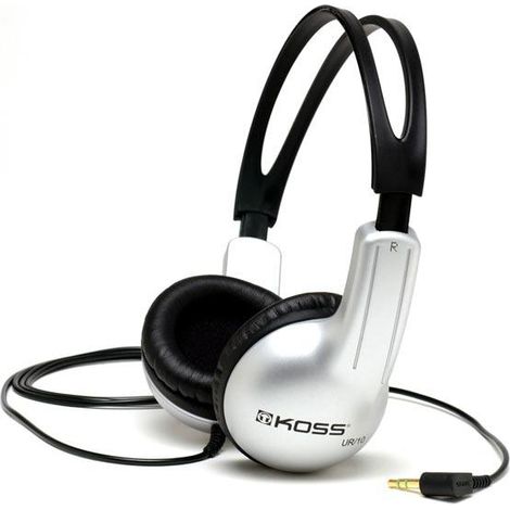 Koss UR/10 - Auricolari (Supraaurale, archetto, 60-20000 Hz, con filo, 3,5 mm (1/8"), 1,2 m) Nero, Argento (1/4)