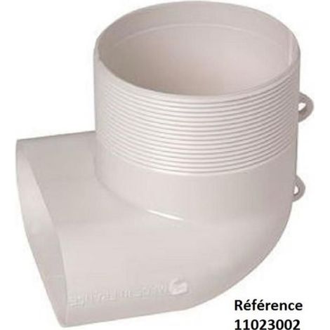 Coude mixte - - Minigaine - 60x200 mm - PVC - Conduit rigide VMC diamètre 125 mm (1/2)