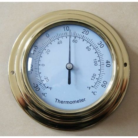 Thermometer-/Hygrometergehäuse mit Messingring 98 mm (1/4)