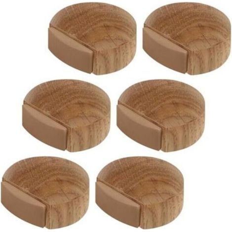 6 pièces Arrêts de Portes - Butée de Porte Adhesive en Bois pour Sol et Parquet – Stop Porte Adhésif - Butoir de Porte (Chêne Naturel).. (1/5)