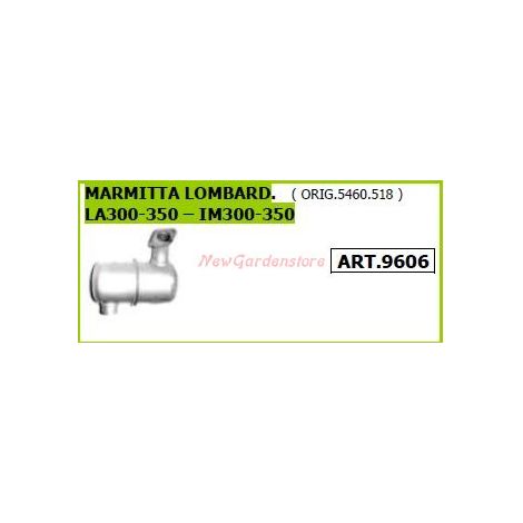 Marmitta LOMBARDINI per motocoltivatore motozappa LA300 350 IM300 350 9606