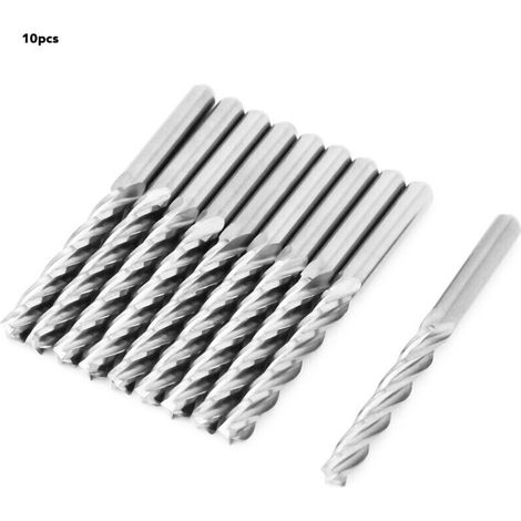 Punta per fresa, punta con gambo piatto, gambo da 1/8", punta con gambo a 4 scanalature (3,175 x 17 x 22 mm) -Crezuo