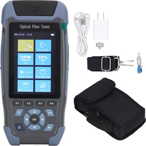 OTDR Réflectomètre Optique 3.5 pouces avec Connecteur FC à LC, Testeur de Fibre Optique et Photomètre de Puissance, Prise Américaine 110-240V (1/5)