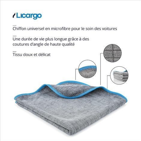 6 x 380 g/m² Mikrofasertücher – Ultra saugfähig, weich und schonend – fusselfrei – Poliertuch, professionelles Auto-Mikrofasertuch – 40 x 40 cm (1/4)