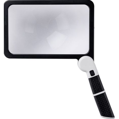 Loupe de lecture 5x pleine page, loupe rectangulaire de poche, grand format pliable avec éclairage, 48 LED (3 modes), idéale pour les seniors lisant des livres et des documents imprimés - Noir