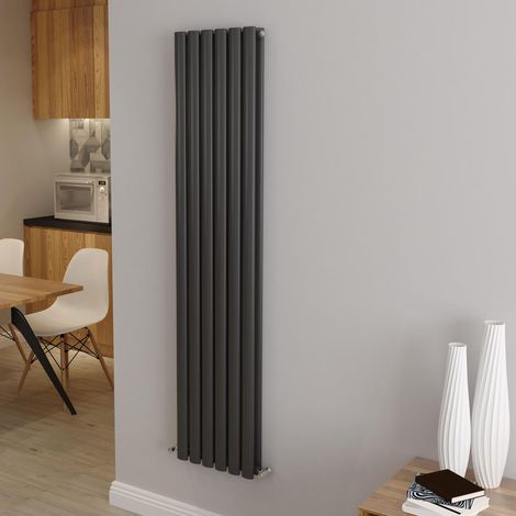 AICA Oval Column Designer Radiator Central Heating Vertical 1600x354mm Double Anthracite