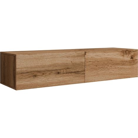 Mueble TV Vilrin II, Roble wotan, Número de puertas: 2, Número de cajones: 0, 140x30x40cm