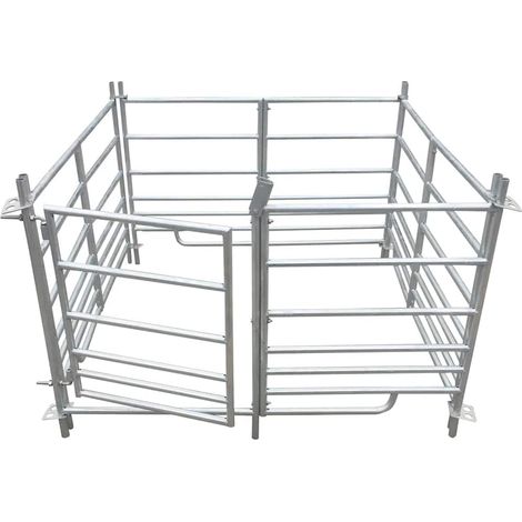 vidaXL Corral para ovejas de 4 paneles acero galvanizado 137x137x92 cm (1/2)