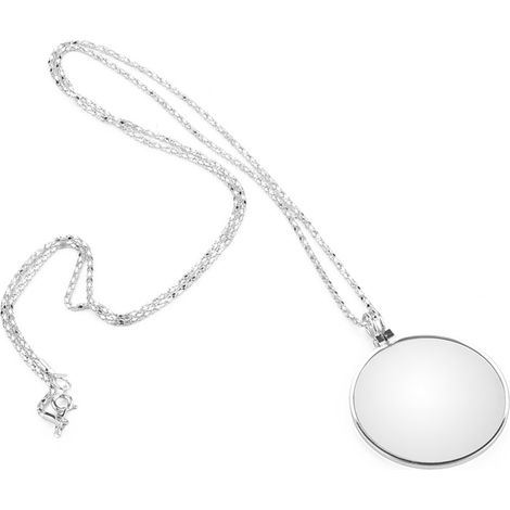 Loupe monocle 5X avec collier (argent) (1/5)