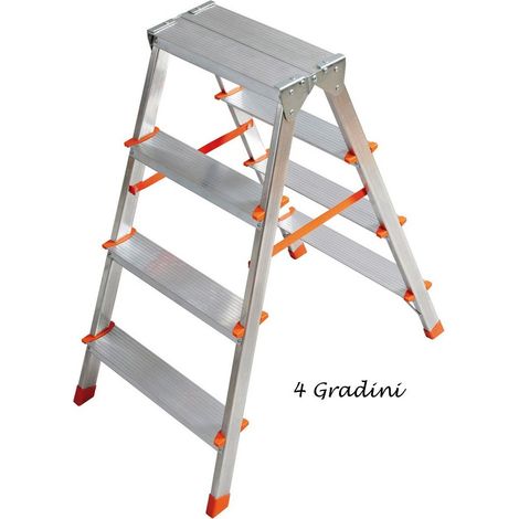 SCALA ALLUMINIO DOPPIA SALITA 4 GRADINI (1/4)
