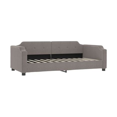 Lit avec tiroirs et méridienne avec tiroirs (sans matelas), taupe, 80 × 200 cm, rangement pratique intégré, pour chambre, confort quotidien, assemblage rapide (1/5)