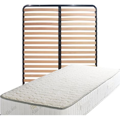 Conjunto de Colchón y Somier 140x200 cm - 23 cm - Confort y Soporte Firme - Cara Invierno Lana - Tela Vera Super Deluxe - Somier Desmontado - Patas Incluidas - Uso Diario